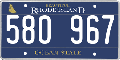 RI license plate 580967