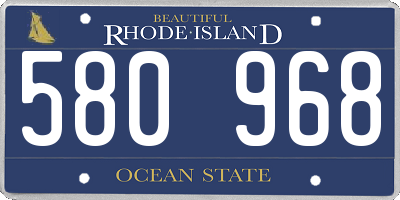 RI license plate 580968