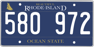 RI license plate 580972
