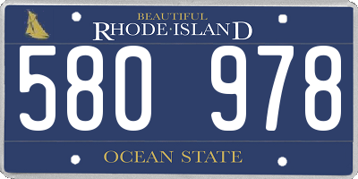 RI license plate 580978
