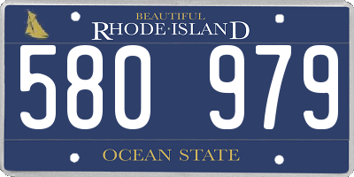 RI license plate 580979