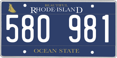 RI license plate 580981