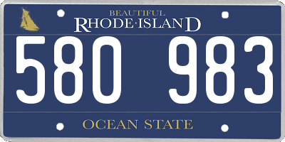 RI license plate 580983