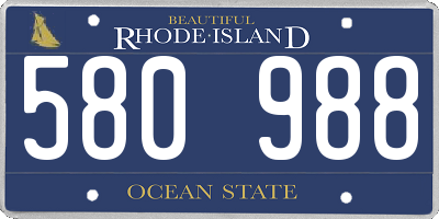 RI license plate 580988