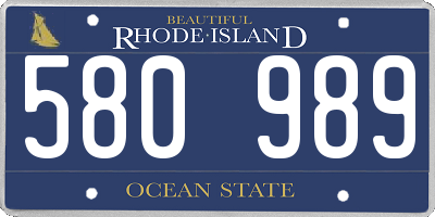 RI license plate 580989