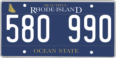 RI license plate 580990