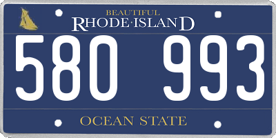 RI license plate 580993