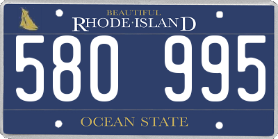 RI license plate 580995