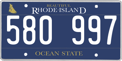 RI license plate 580997