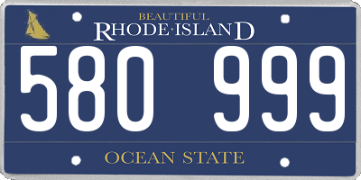 RI license plate 580999