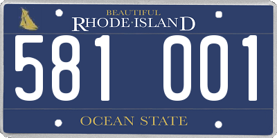 RI license plate 581001