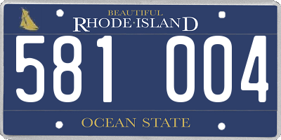 RI license plate 581004