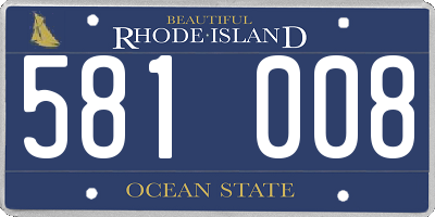 RI license plate 581008