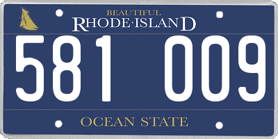 RI license plate 581009