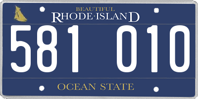 RI license plate 581010