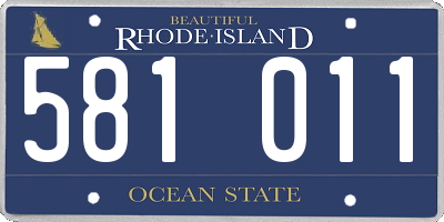 RI license plate 581011
