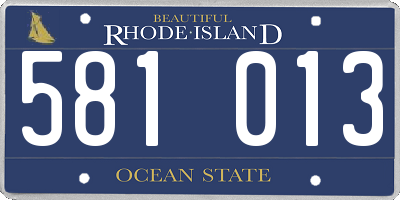 RI license plate 581013
