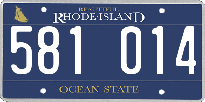 RI license plate 581014