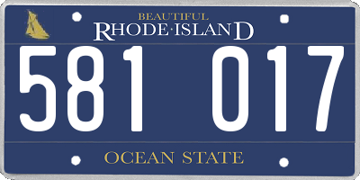 RI license plate 581017