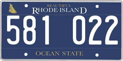 RI license plate 581022