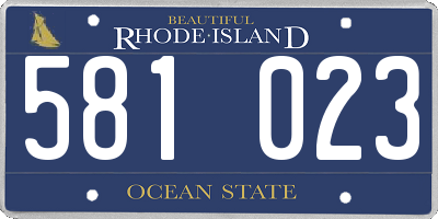 RI license plate 581023