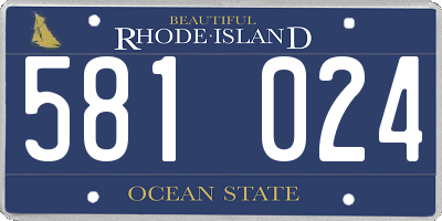 RI license plate 581024