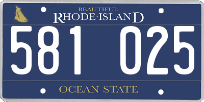 RI license plate 581025