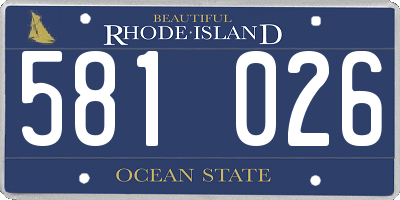 RI license plate 581026