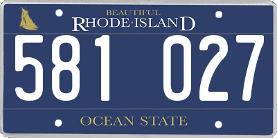 RI license plate 581027