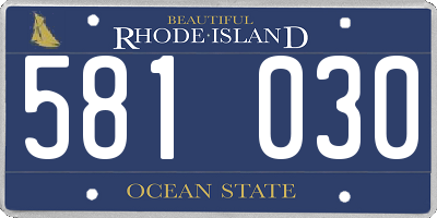 RI license plate 581030