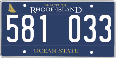 RI license plate 581033