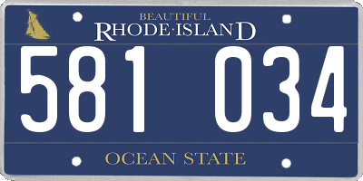 RI license plate 581034