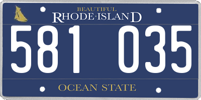 RI license plate 581035