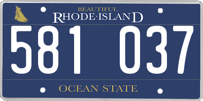 RI license plate 581037