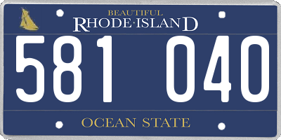 RI license plate 581040