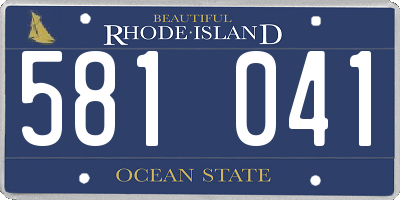 RI license plate 581041