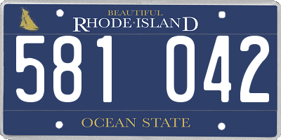 RI license plate 581042