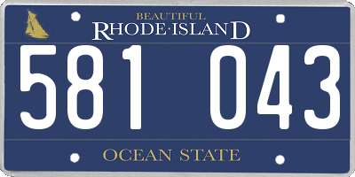 RI license plate 581043