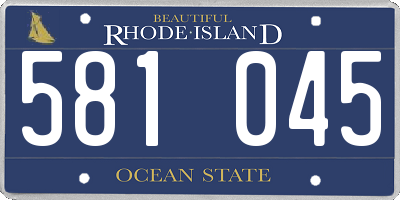 RI license plate 581045