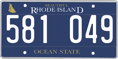 RI license plate 581049