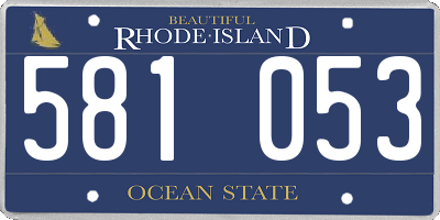 RI license plate 581053