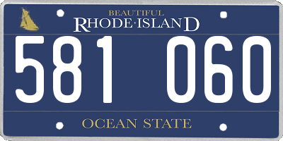 RI license plate 581060