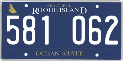 RI license plate 581062
