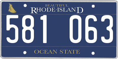 RI license plate 581063