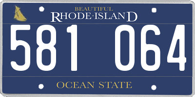 RI license plate 581064