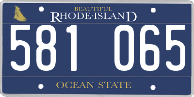 RI license plate 581065