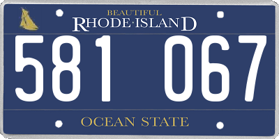 RI license plate 581067
