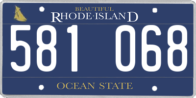 RI license plate 581068