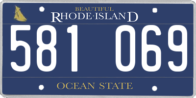 RI license plate 581069