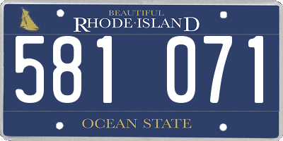 RI license plate 581071
